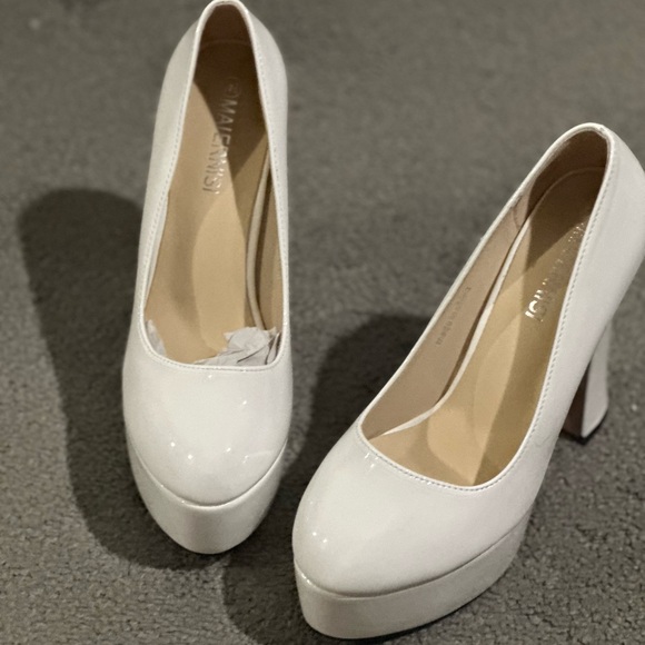 White Platform High Heel Pumps - Women Shoes